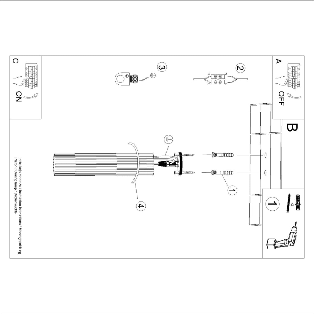 Lampada da soffitto KARBON 40 nero