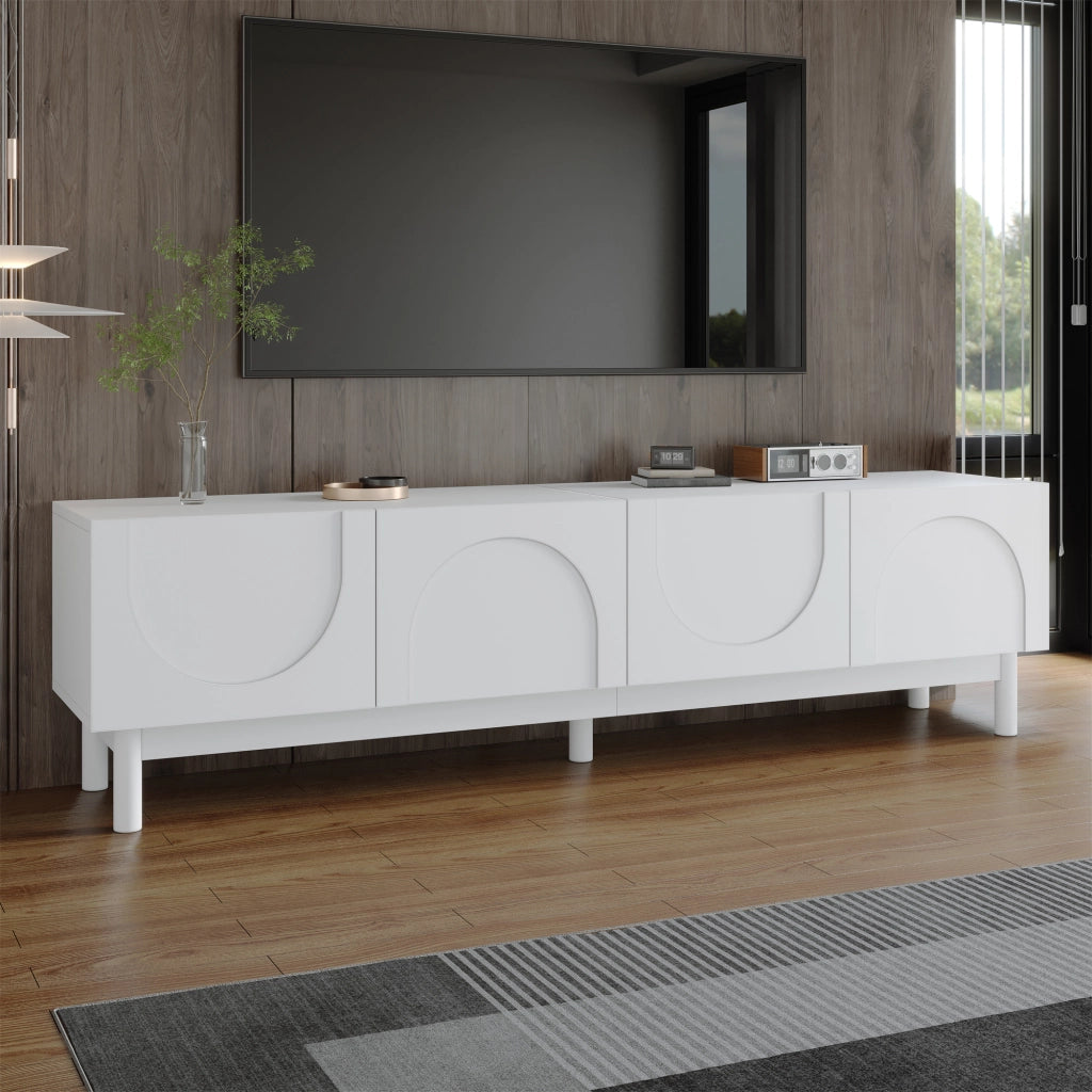 Lowboard bianco in MDF e truciolare lungo 169 cm