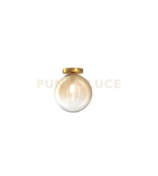 PLAFONIERA OTTONE SAT. 1 LUCE VETRO AMBRA 1184OS-PL1-AM
