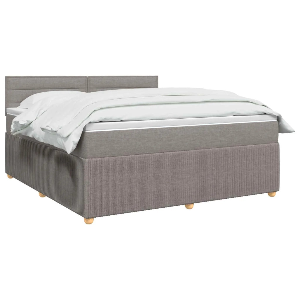Letto box spring con materasso Tortora 140 x 190 cm Tessuto 3451458
