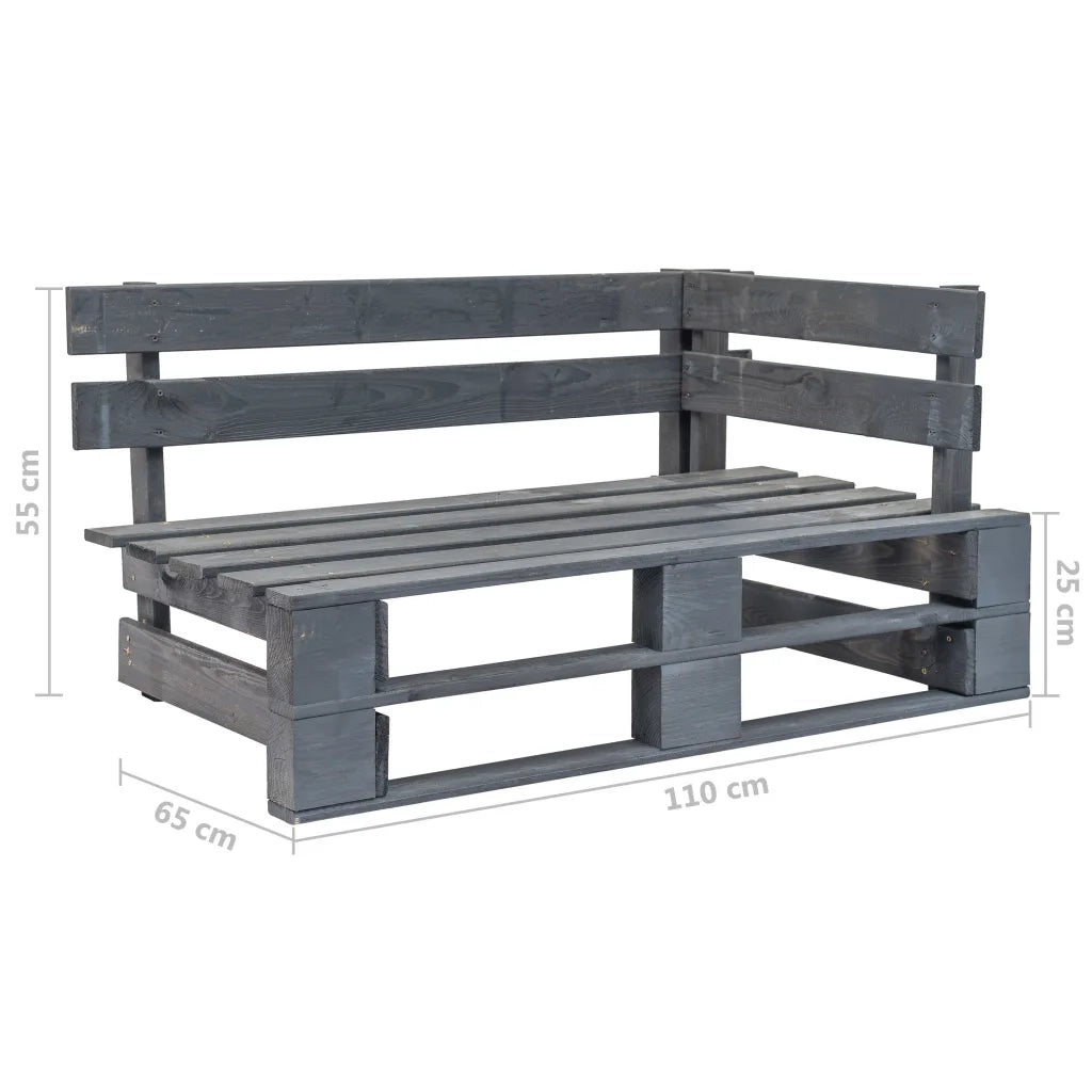 Divano a 2 Posti su Pallet con Cuscini Pino Impregnato Grigio 3066633