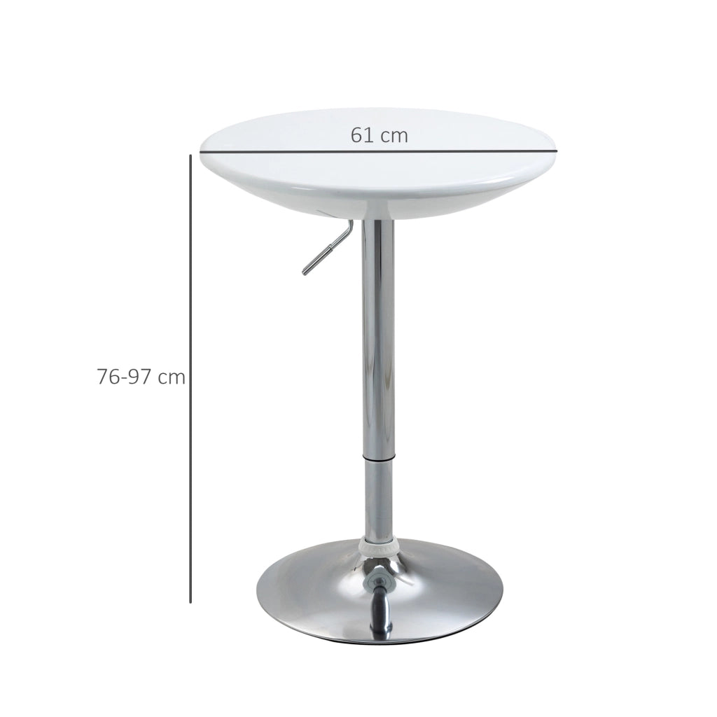 Tavolo bistrot regolabile ¨C Xylo ¨C bianco metallo ABS rotondo ?61x76-97cm