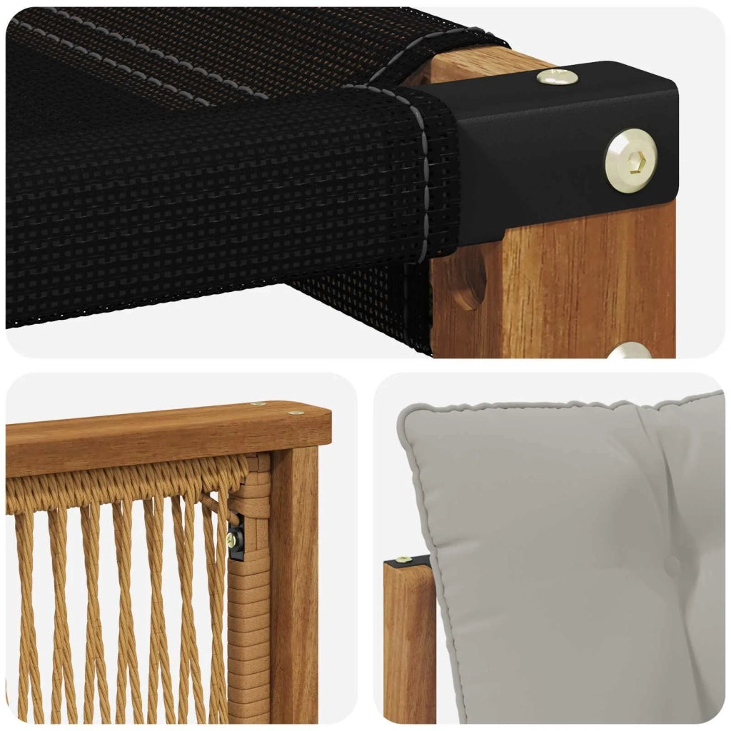 Set di divani da esterno 9 pcs Naturale e Grigio Chiaro 3382211