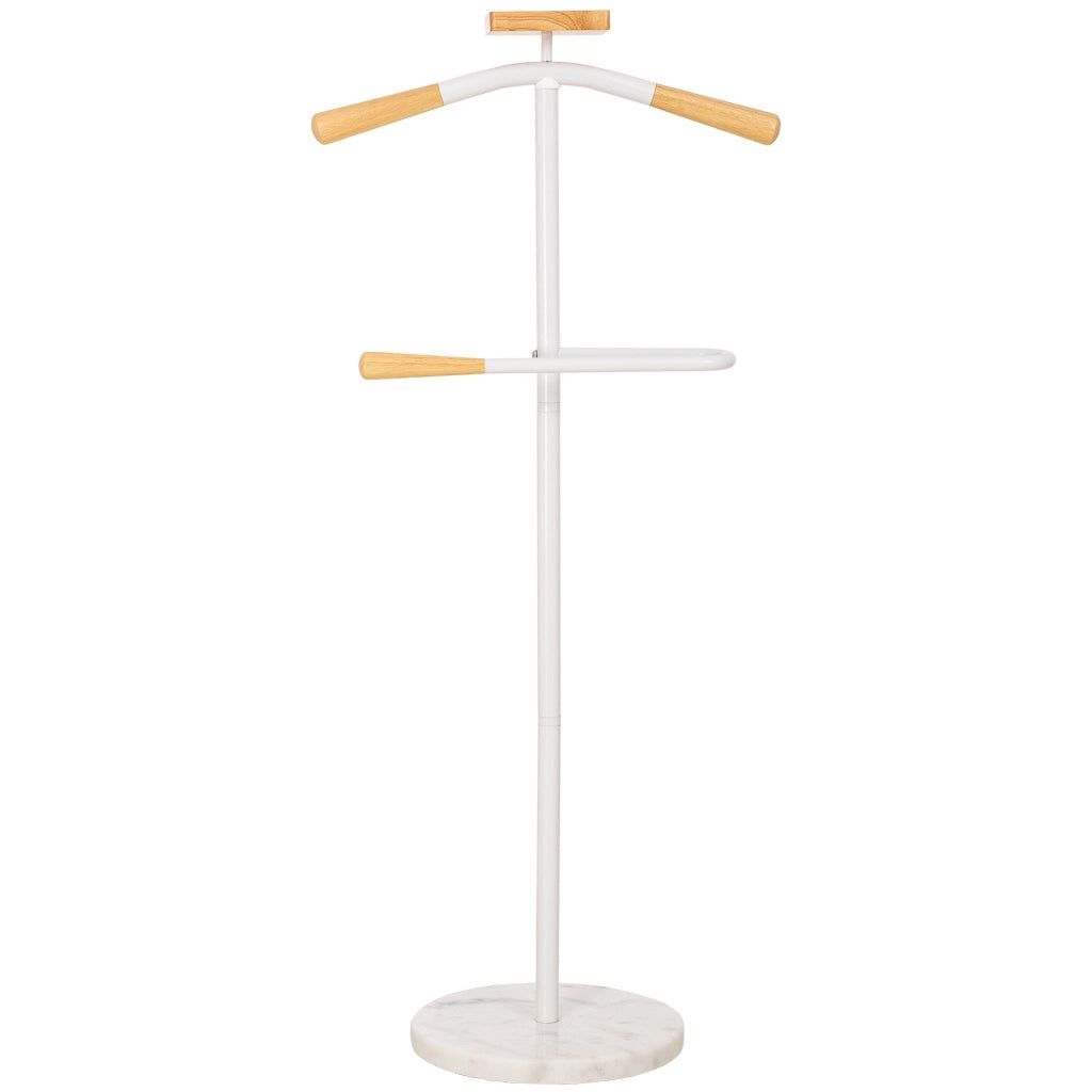 Perchero de metal y madera blanco 120h cm