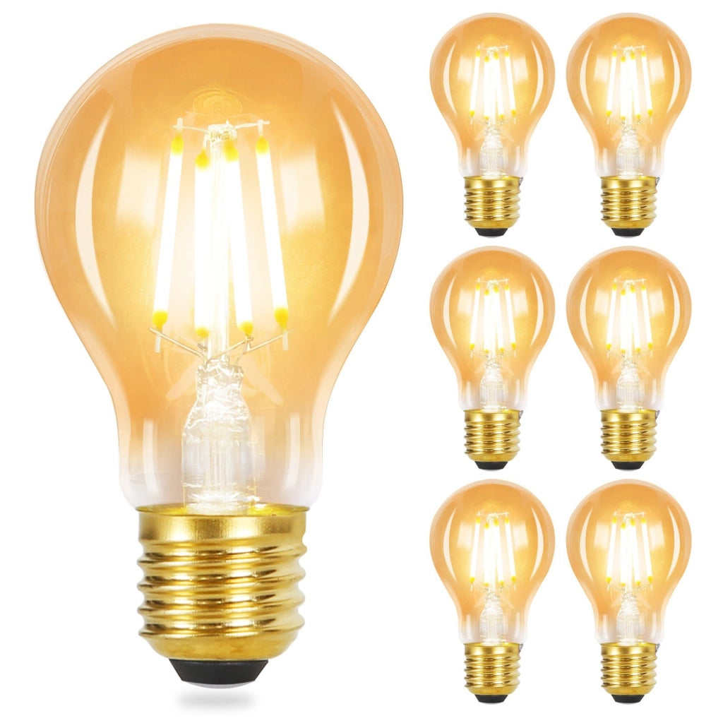 ZMH Bombilla LED A60 Bombilla Edison Vintage 2700K Dormitorio