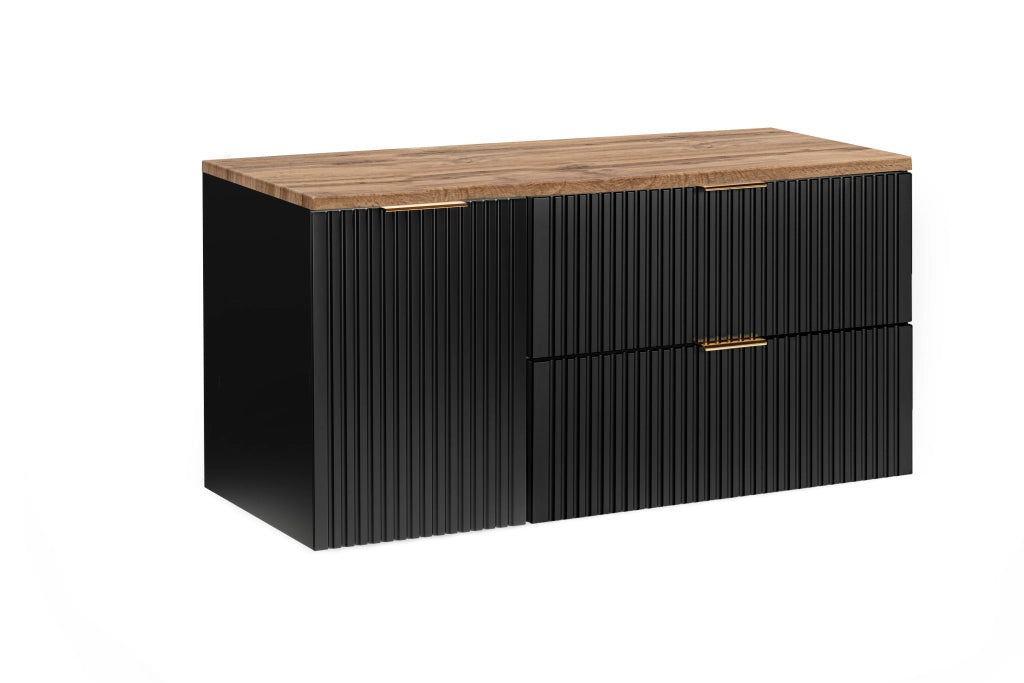Set mobili bagno 120 cm con piano Adel Black 120 cm