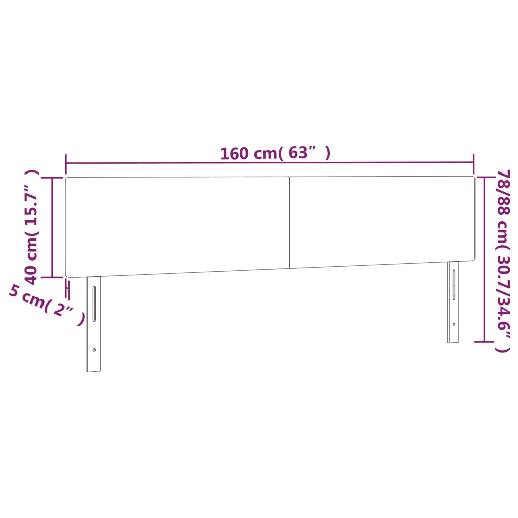 Testiera 2 pz-Set di 2 Testata-Testiera Decorativa Rosa 80x5x78/88 cm in Velluto 368097