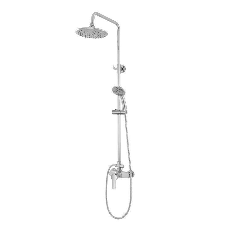 Colonna doccia completa linea Platinum in acciaio cromato con miscelatore e doccetta 5 funzioni Feridras