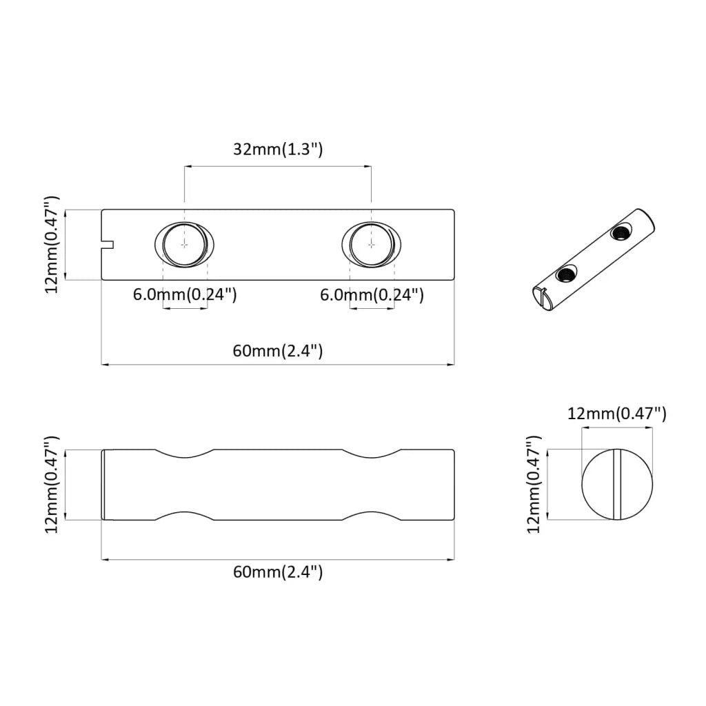 Dado 2 pcs Zincato 60 x 12 mm Ferro 864595