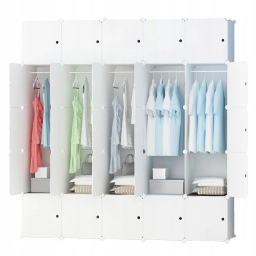 Grande Armadio Modulare Bianco 183x183x47 cm Capiente