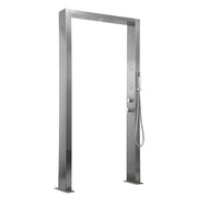 Doccia doppia inox acero da giardino multifunzione cascata getti idro lombari