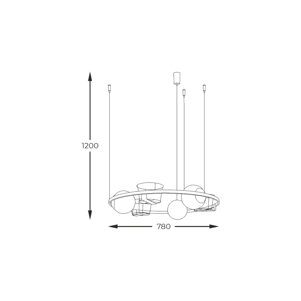 Lampada a sospensione Zuma Line PLANT 3xE27 nero/bianco