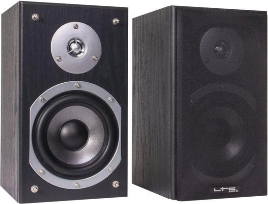 Impianto karaoke con amplificatore 2 microfoni caviati e 2 x 75W altoparlanti - Bluetooth e USB - Nero