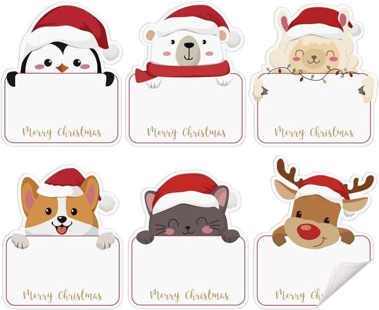 Etichette per Natale 120 pezzi - Adesivi self-adesivi - Cartucce per Natale - Etichette per regali - Per biglietti regalo/cartoline/enveloppe - Cartucce per biglietti regalo