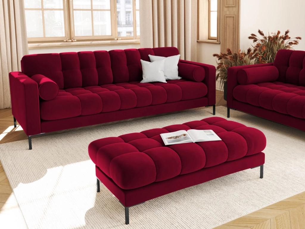 Cosmopolitan Design - Divano "Bali" 4 posti in velluto rosso 