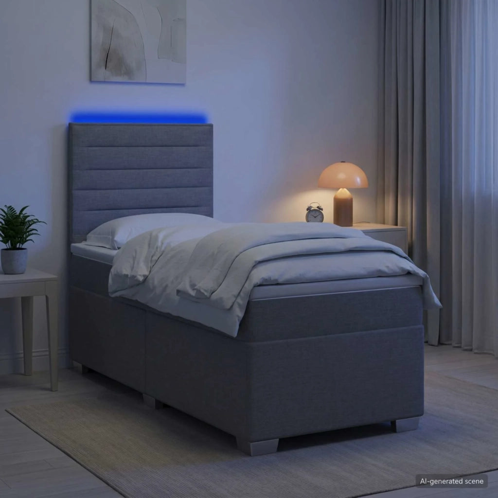 Letto box spring con materasso Grigio Chiaro 80 x 200 cm 3454733