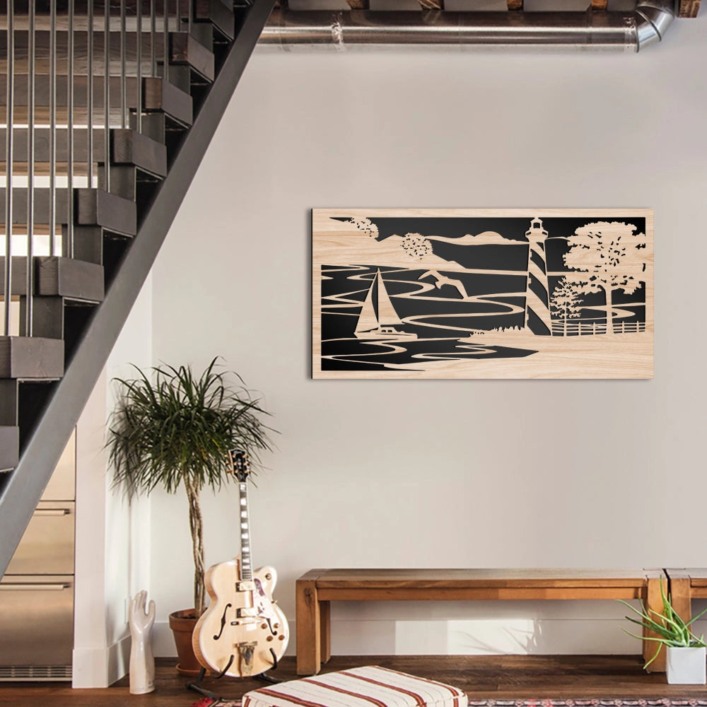 FARO - Quadro arredo LASERCUT composito Legno e PVC Misura: 50x100 cm