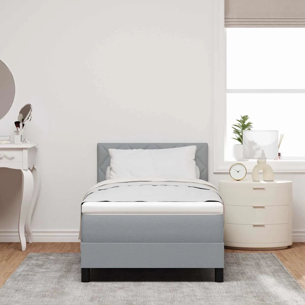 Letto a molle con testiera Grigio chiaro 90 x 200 cm Tessuto 3338734