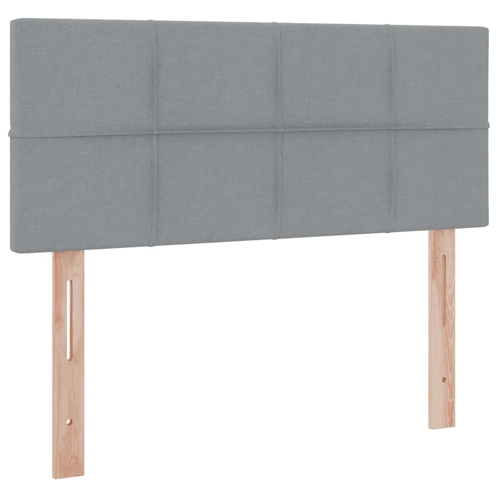 Letto con contenitore e LED Grigio chiaro 120 x 190 cm Tessuto 3371130