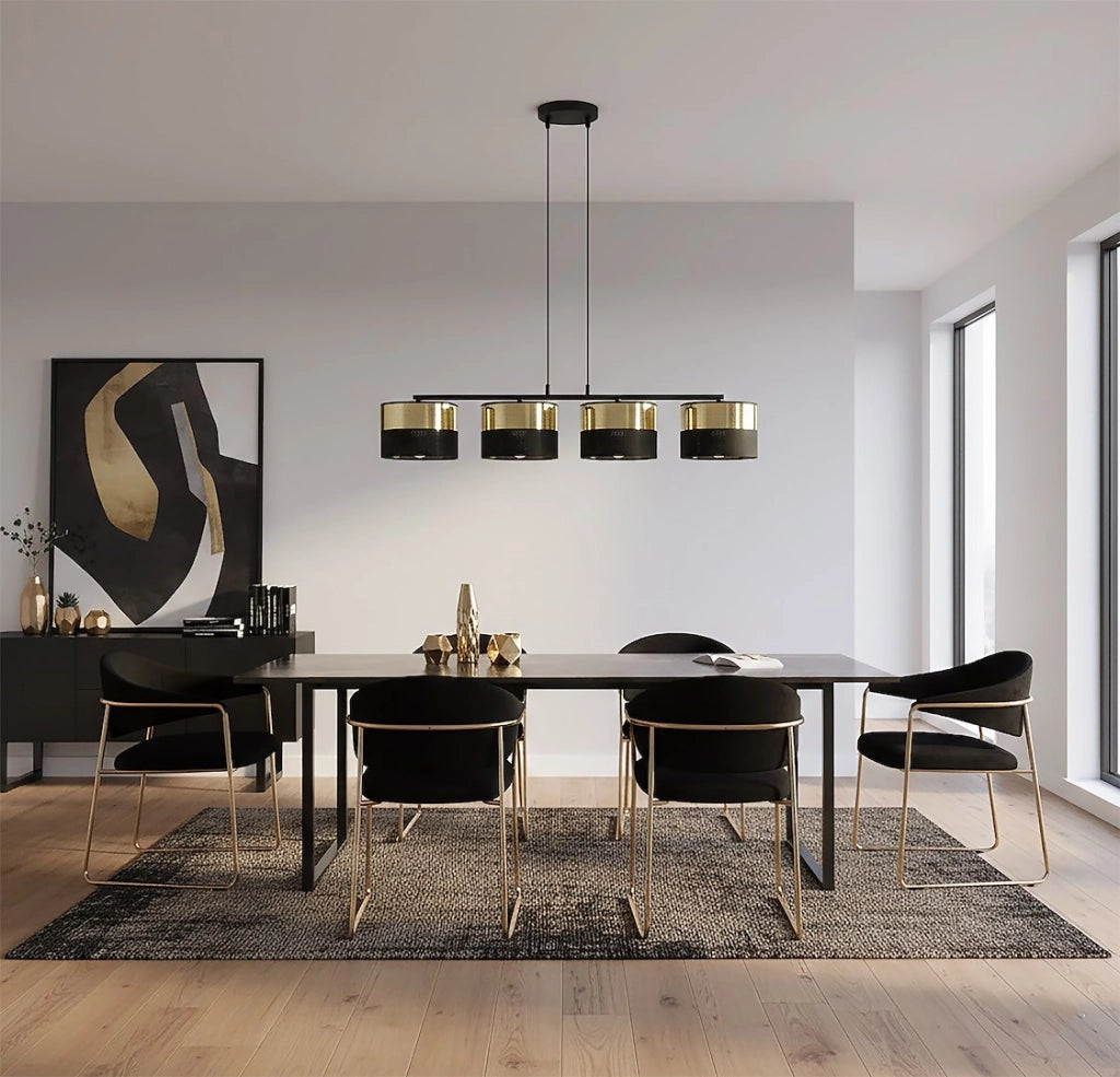 Lampadario LUX Emibig nero oro metallo 4xE27