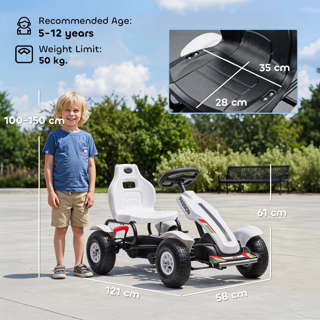Go Kart a Pedali per Bambini ¨C Minimal ¨C Plastica e Metallo, 121x58x61 cm