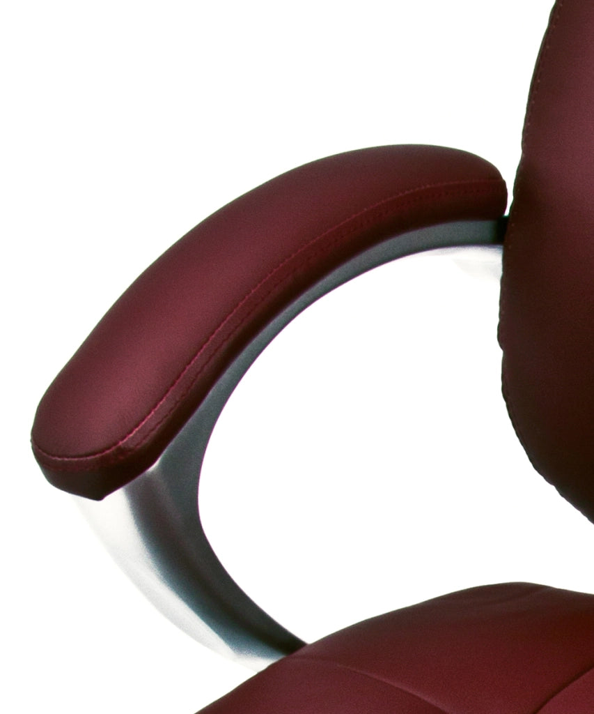 Poltrona ergonomica da ufficio e studio professionale colore bordeaux girevole modello Roger