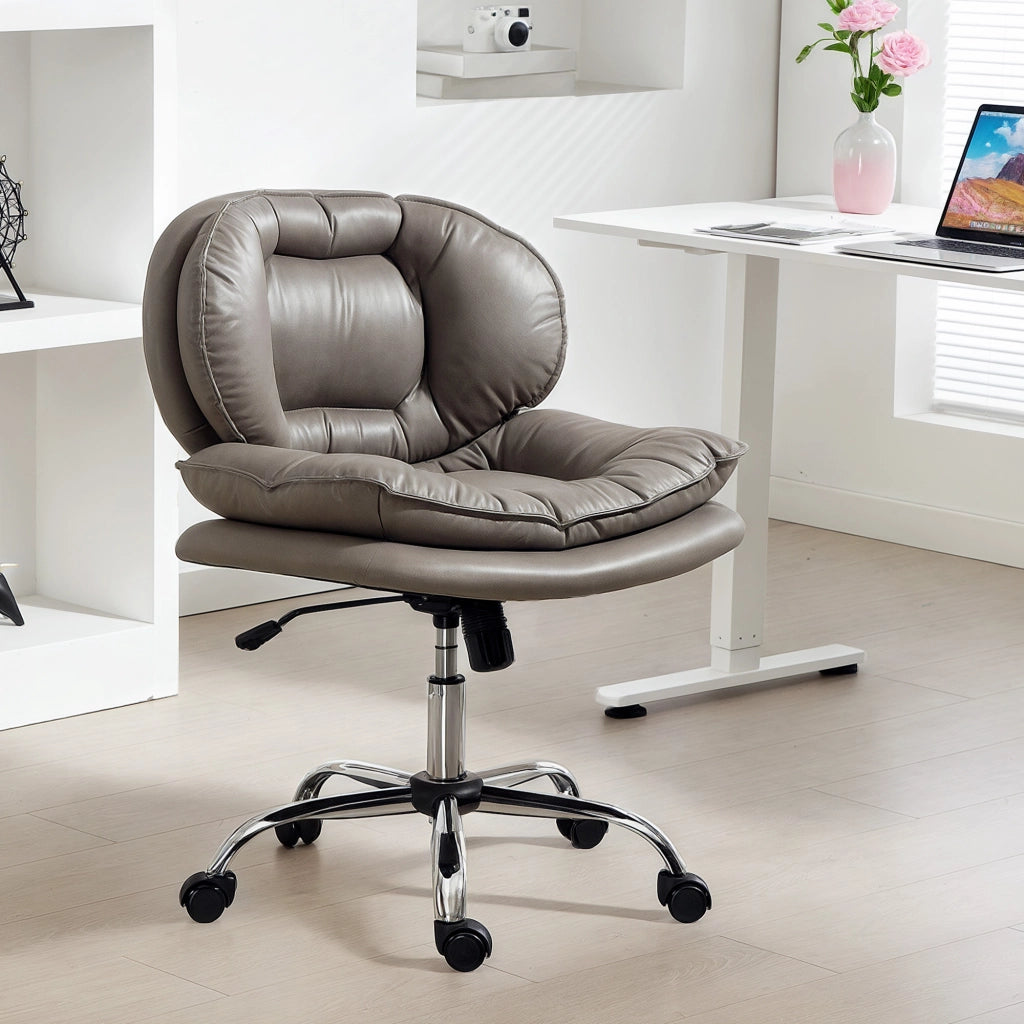 Sedia da Ufficio con Schienale Imbottito e Altezza Ajustable ¨C Zephmum ¨C Grigio