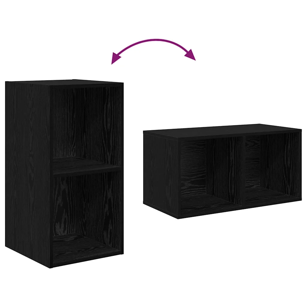 Set mobile TV 4 pz Rovere Nero Legno ingegnerizzato 3393532