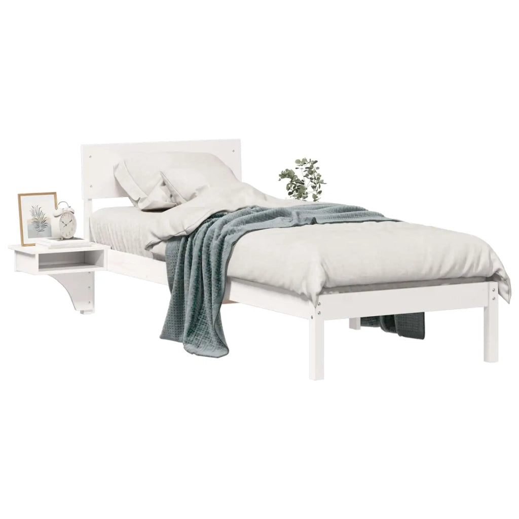 Struttura del letto Bianco 75 x 190 cm Pino massello 873473