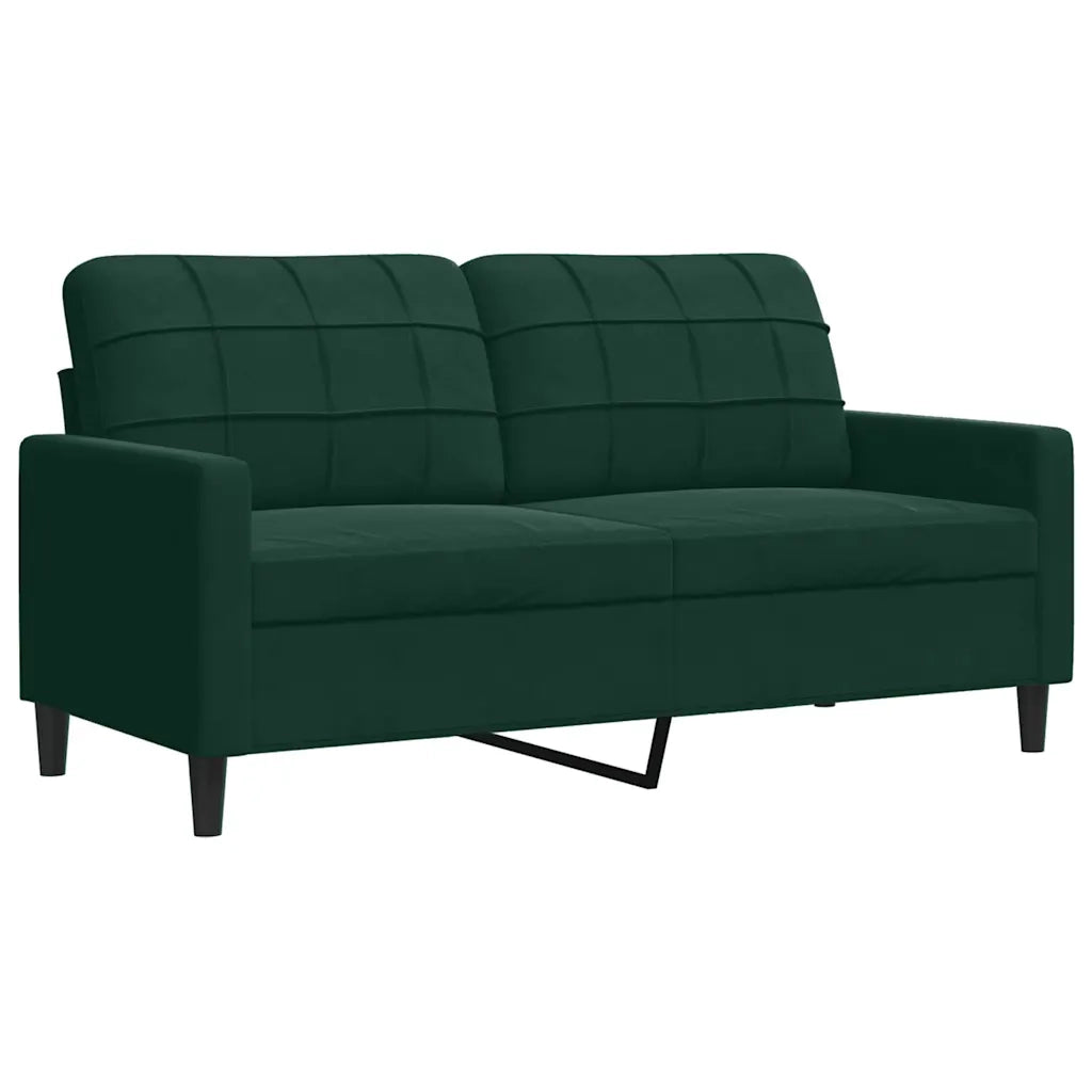 Set di Divani 3 pz con Cuscini e Rinforzi Verde scuro Velluto 3278453