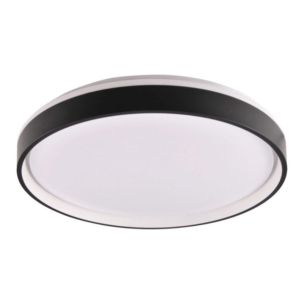 Plafoniera LED 48W tonda 38cm nera con telecomando IP44