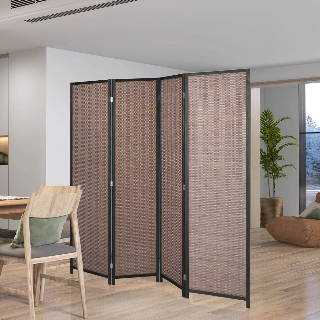 Paravento in legno ¨C Minimal ¨C 4 pannelli 180x180 cm marrone