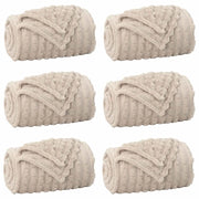 Coperte da Pile 6 pz Beige 270 x 240 cm Panno