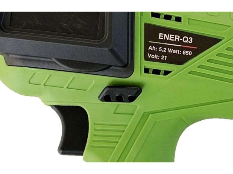 Potatore Minelli Ener-Q3 con due batterie da 21v e 5,2Ah e barra da 20 cm