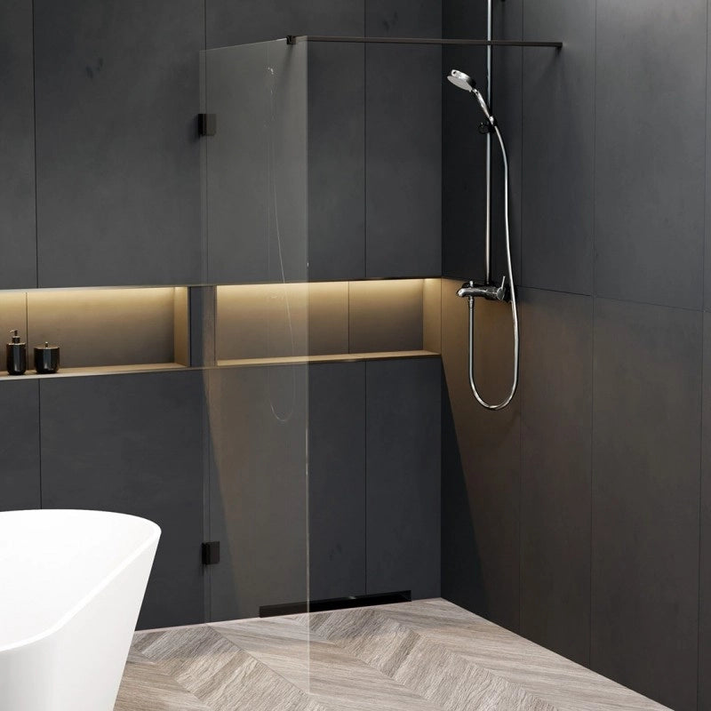 Parete doccia walk-in SCANDIC NXT 400 RIHO 80 x200 cm con cerniere nere
