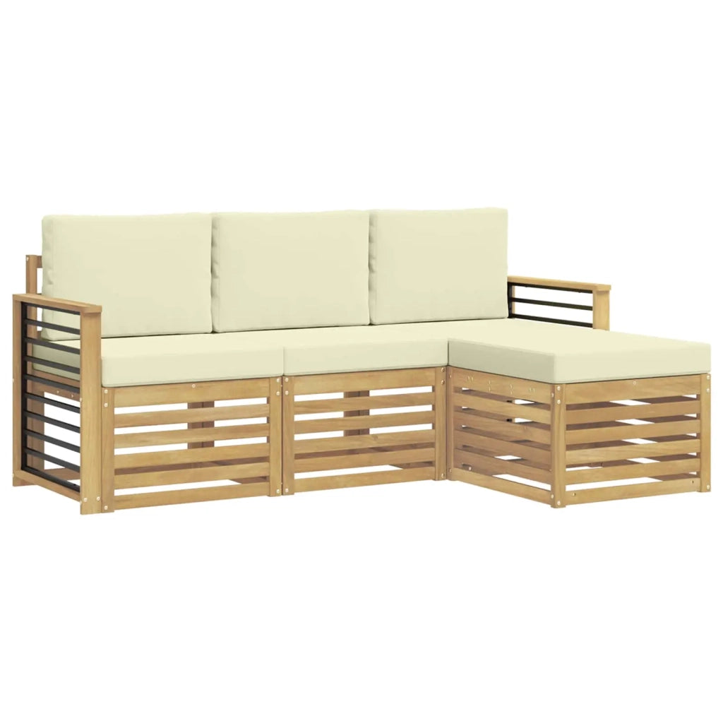 Set di divani da esterno 4 pcs Bianco e Crema 3391645
