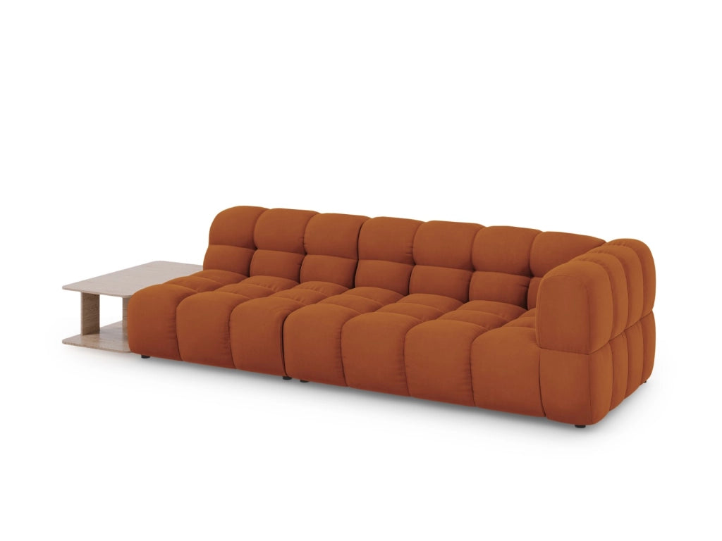 Cosmopolitan Design - Divano modulare sinistro "Sky" 4 posti in velluto terracotta 