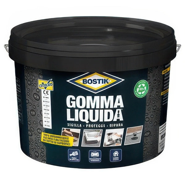 Gomma Liquida Bostik 2,5 Litri Impermeabilizzante per Interni ed Esterni Verniciabile
