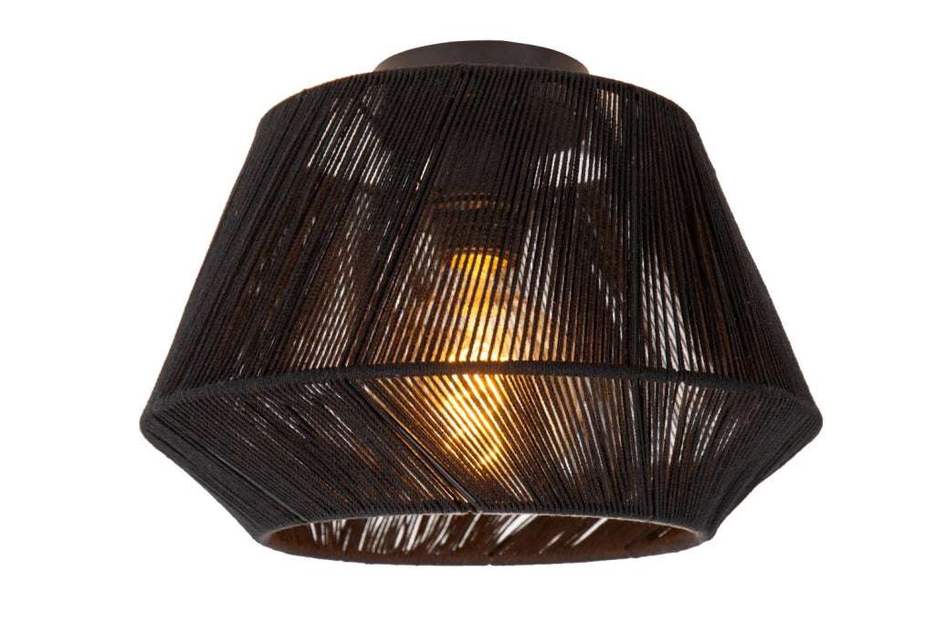 Plafoniera JESSICA nera in cotone 30cm E27 Lucide