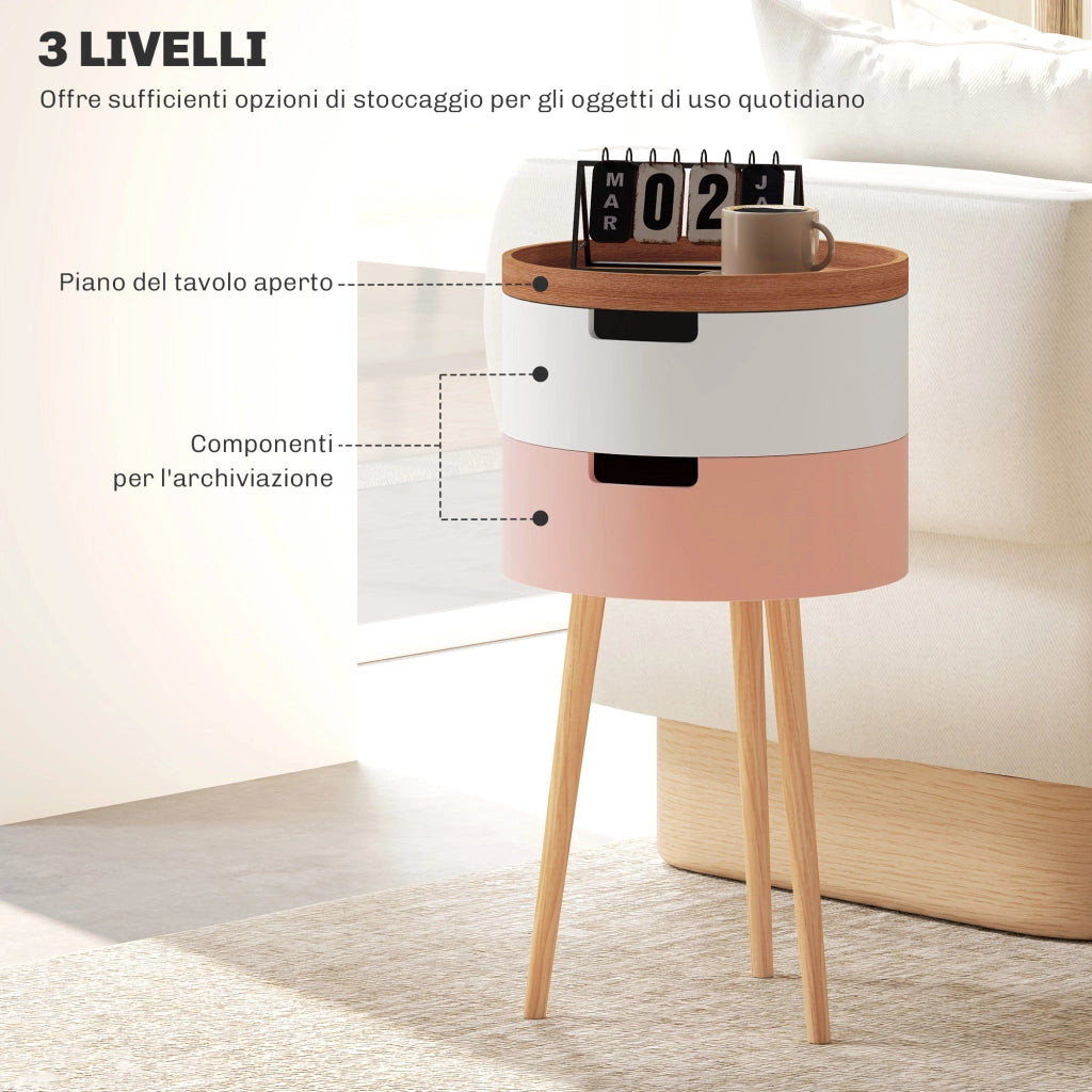 Set 2 Tavolini da Caff¨¨ ¨C Xylo ¨C 3 Livelli Multicolore con Vani Contenitore