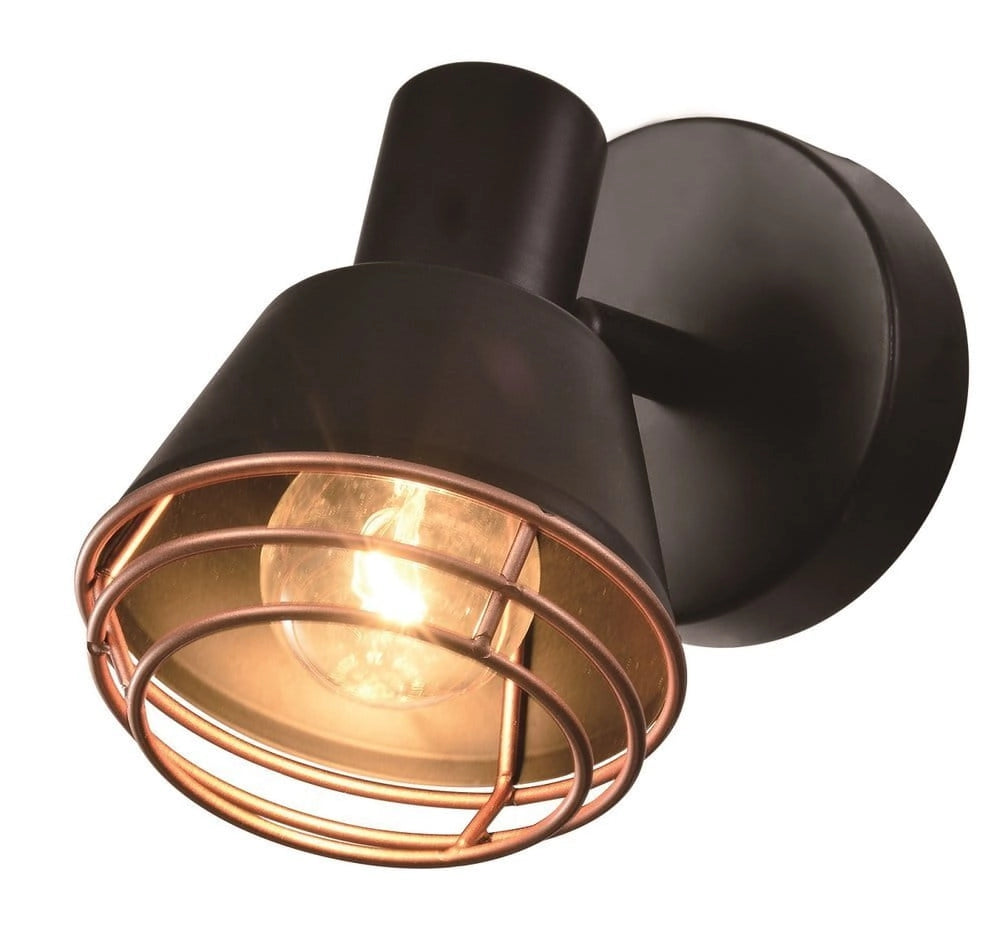 Applique da parete Candellux Neria nero rame 1xE14 40W