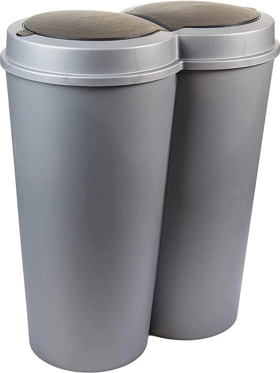 Doppio separatore rifiuti 50 L per separazione efficiente dei rifiuti