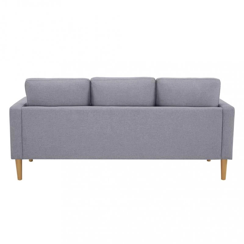 DIVANO A 3 POSTI CON GAMBE IN LEGNO GRIGIO CHIARO 177X73X82CM