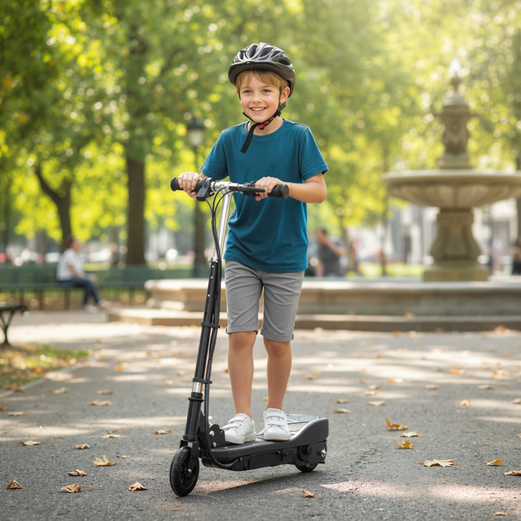 Monopattino Elettrico Pieghevole per Bambini ¨C Xylo ¨C 120W 12km/h 7+ Anni Nero
