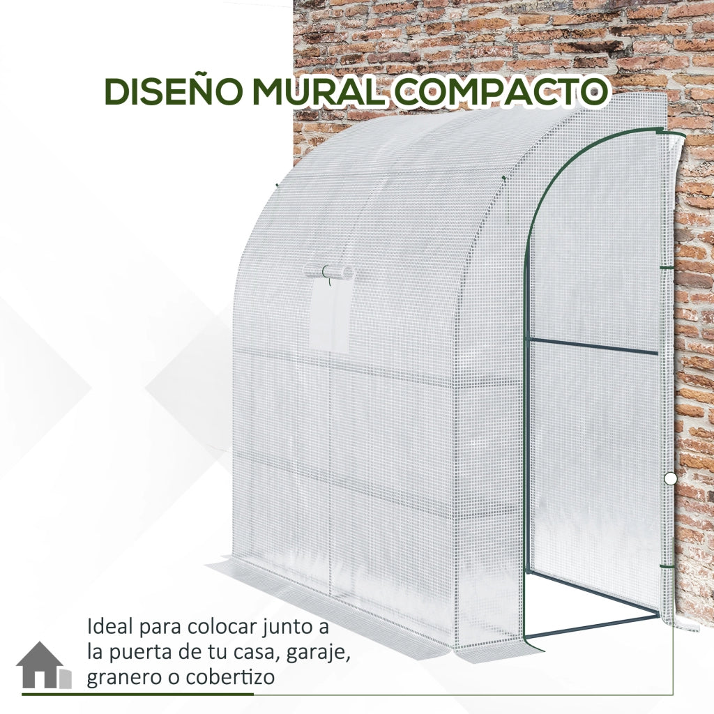 Serra da Giardino con Finestre e Scaffali ¨C Minimal ¨C Bianco 200x100x215 cm