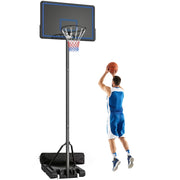 Canestro da Basket Regolabile ¨C Minimal ¨C Blu 135-305 cm con Ruote e Base di Zavorra