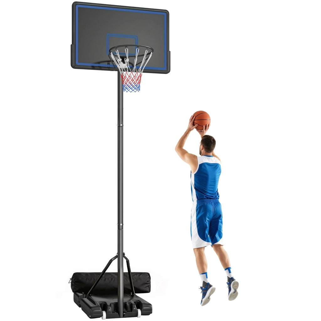 Canestro da Basket Regolabile ¨C Minimal ¨C Blu 135-305 cm con Ruote e Base di Zavorra