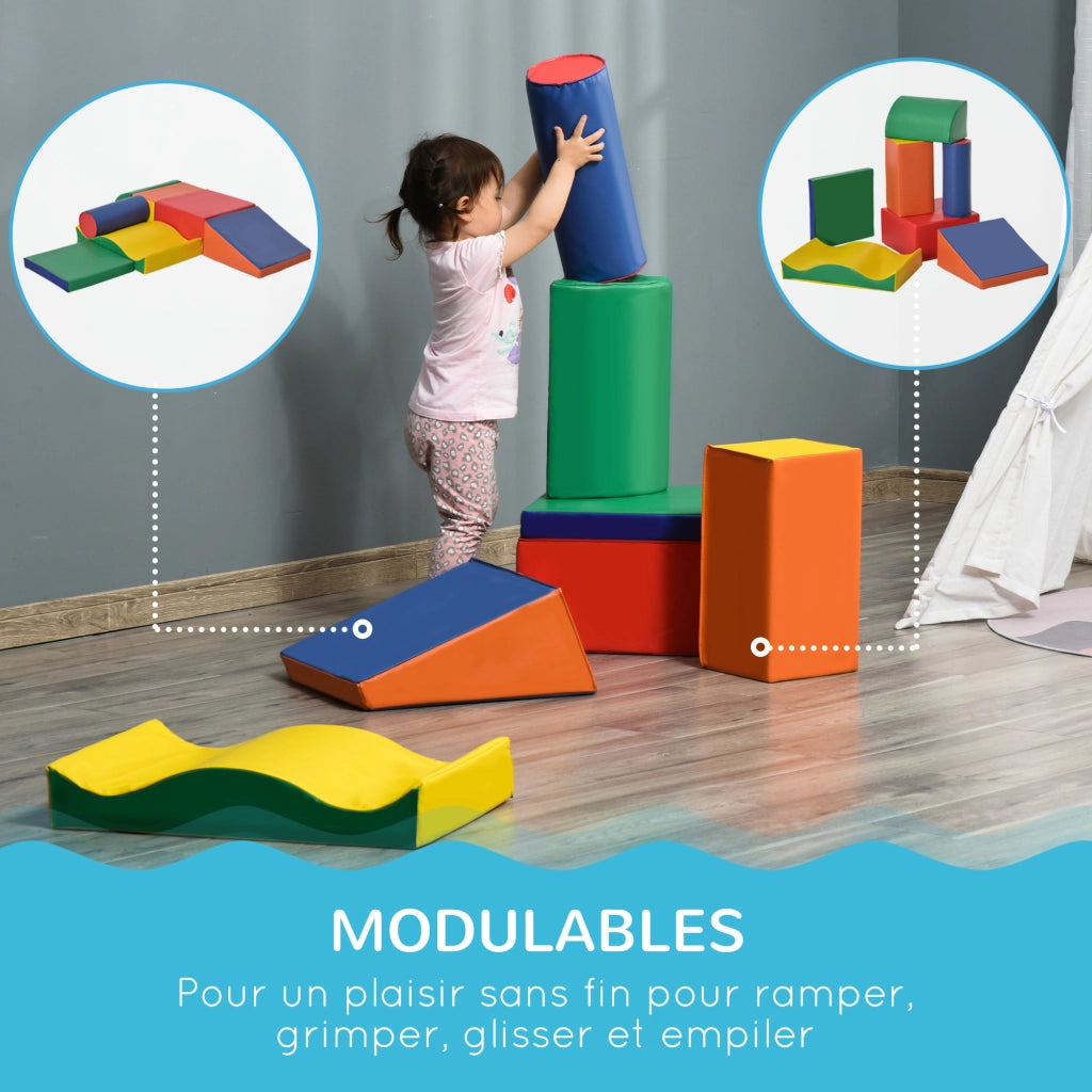 Set parcours motricita' bebe' ¨C zephmum ¨C 7 pezzi, multicolore