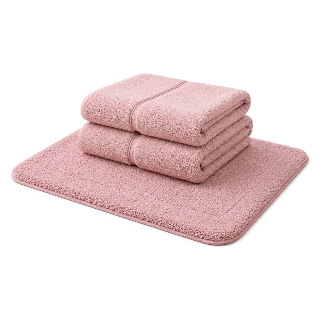 Sanenere, set di Asciugamani 100% Cotone set da 2, Rosa
