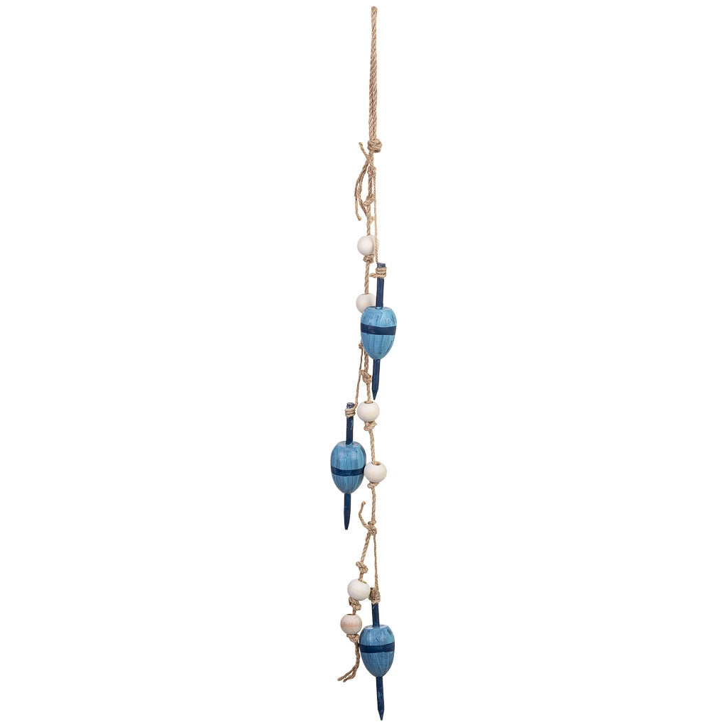 Campanello a vento in legno blu, 6x4x70h cm